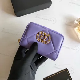 Womens wallet card holders designer Luxury designer wallet zipper coin purse cowhide caviar granular pattern sheepskin card holder diamond exquisite mini purse