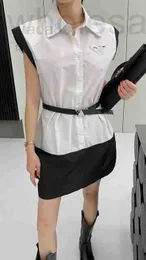 Urban Sexy Dresses designer 23ss summer black and white color matching sleeveless women's shirt dress straight polo skirt delivery belt 6FKC B2OD