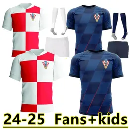 2024 2025 Nya Croacia Modric Soccer Jerseys National Team Mandzukic Perisic Kalinic 23 24 Croatien Football Shirt Kovacic Rakitic Kramaric Men Kids Kit Uniforms 8888