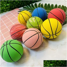 Neuheiten Artikel 6cm Super Hohe Elastizität Mini Gummi Basketball Dekompression Hohl Klopfen Ball Kinder Spielzeug Modell Ornamente Drop DHA8M