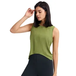 LU Hizalama Limon Yoga Katı Gevşek Renk Kadın Spor Tankı Plus Boyutu Hızlı Kuru Kırpılmış Üstler Fiess T Shirt Salon Egzersiz Giyim Jogger Spor Salyası