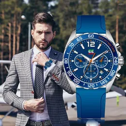 Armbanduhren SWISH Blue Sport Chronograph Quarzuhr für Männer Kausal Handgelenk Datum Wasserdicht Geschenk Multifunktionsuhr Relogio Masculino