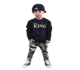 Top Kleinkind Kinder Baby Jungen Kleidung einzigartige Brief T-Shirt TopsCamouflage Hosen Outfits Kleidung Set Roupas Infantis Menina7005376