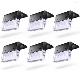 Lâmpadas de mesa 6pcs LED luz solar deck cerca passo jardim ao ar livre luzes coloridas lâmpada de rua escada