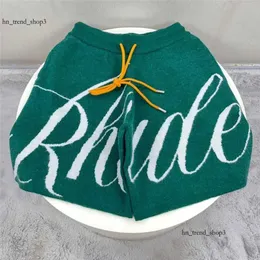 Rhude Jacquard Shorts Män Kvinnor Lossa blått grönt svart stickning Kort dragskonbyxor VoSM KW43 519