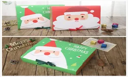 مربع هدايا عيد الميلاد Merry Xmas Santa Claus Carton Cookie Macarons Macarons عيد ميلاد هدايا حفلة عيد الميلاد مع Bow5314140