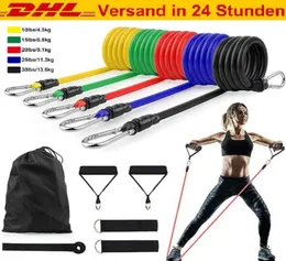 11pcsset faixas de resistência de látex crossfit treinamento exercício yoga tubos pull4532627