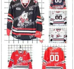 تلبس لعبة الهوكي في الكلية Thr Thrate White Black Niagara icedogs Hockey Jersey Embroidery Ticked أي رقم واسم Jersey2424347