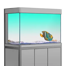 Dekorationen Aquarium-Hintergrundaufkleber, Cyan-weißer Farbverlauf, einfacher HD-Druck, Tapete, Aquarium-Hintergrunddekorationen, PVC