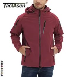 TACVASEN Тактические водонепроницаемые куртки на флисовой подкладке, мужские куртки, пальто, ветровка в стиле сафари, зимняя теплая рабочая верхняя одежда, ветрозащитная 240301