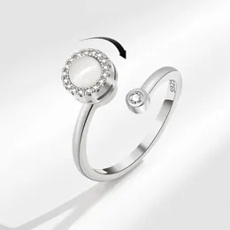Kamień kota obrotowy żeński regulowany otwór, pierścień palca wskazującego, unikalna i stylowa, wszechstronna biżuteria