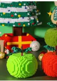 새로운 벽돌 빌드 과일 장난감 최고의 크리스마스 장난감 벽돌 빌딩 블록 키트 모델 빌드 키트 빌드 블록 크리스마스 라이트 장난감 아이 크리에이티