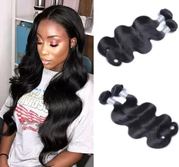 Brazilian Body Wave Human Virgin Hair Weaves 830 inch 100gpiece Natural Black 2pcslot Hair Extensions3922465