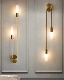 Modern LED Wall Lamp Gold Interior Decor Dresser Nordic Living Room Kitchen Hall Bedroom Badrum Dekorativ lampspegel Huvudljus4518087