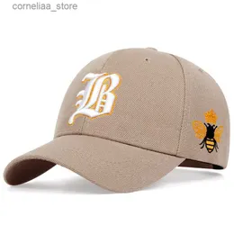 Top Caps Bee Beyzbol Kapağı Hip Hop Gündelik Pamuk Nakış Bal arısı Snapback Hat Açık Hava Spor Kapağı Hatsy240315