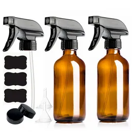 Confezione da 2 flaconi spray vuoti in vetro ambrato da 250 ml con spruzzatore a grilletto, etichette per lavagna per prodotti per la pulizia di oli essenziali, 8 Oz 240229