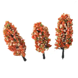 Decorative Flowers 20Pcs 8.5cm Train Layout Model Flower Trees Street Park Scenery Sand Table Decor For Houses Desks Living Rooms