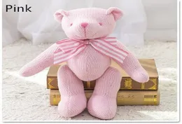 Crianças urso bonecas de pelúcia brinquedo do bebê recheado bowknot malha urso brinquedos menina menino criativo presentes festa natal brinquedo gxt 0011272180