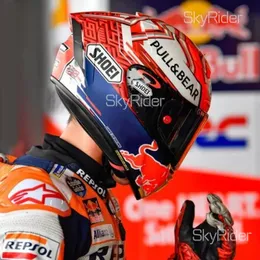 Full Face Shoei X14 X-Fourteen MM93 Marc Marquez Blue Ant Redbu LL Hełm motocyklowy anty-Fog Visor Man Motocross Racing Motorbike Helmet