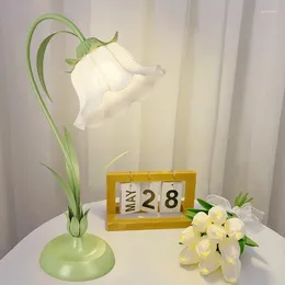 Table Lamps French Pastoral Creative Lily Of The Valley Flower Lamp Warm Atmosphere Bedroom Bedside Minimalist Desk