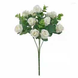 Dekorativa blommor 11 huvuden Artificial Flower Rose Bouquet Eucalyptus Peony Fake Wedding Table Decoration Party Vase Home Ornament DIY