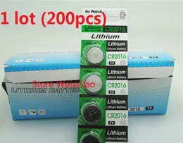 200pcs 1 Lot CR2016 3V Lithium li ion button button battery cr 2016 3 Volt liion coin batteries for watch 262t1430768