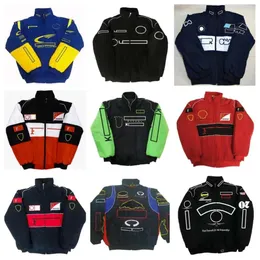 F1 Racing Suit Autumn/Winter Team Embroidered Cotton Padded Jacket Car Logo Full Embroidery Jackets College Style Retro Motorcycle Jackets jl