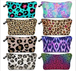 Bolsa cosmética com estampa de leopardo, bolsa de maquiagem à prova d'água para mulheres, bolsa de armazenamento, moda simples, bolsa de viagem, carteiras, bolsa com zíper e11595842