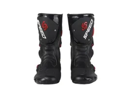 Microfiber Leather Motorcykelstövlar Men039S Speed ​​Racing Dirt Bike Boots Kneehigh Motocross Riding Motor Boats1013600