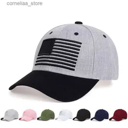 Ballkappen Mode Baumwolle Baseballmütze Männer Taktische Armee Militär Papa Hut Amerikanische USA Flagge Hip Hop Hut Sport Trucker Caps gorrasY240315