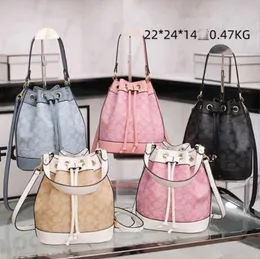 Yüksek kaliteli lüks deri kova çantası bayan erkekler tasarımcı tote klasik çizim omuz moda cüzdan kovaları üst sap çanta çanta crossbody çanta