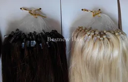 Lummy Remy Micro Ringloop 100 Indian Human Hair Extensions 16Quot26Quot 1GS 100GPACK 컬러 2 어두운 갈색 및 613 BLEA3939501