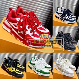 Designer Skate Sneaker Virgil Luxury Brand Casual Shoes Calfskin Leather Abloh Black White Green Red Blue Leather Overlays with Box Size 35-46 s336