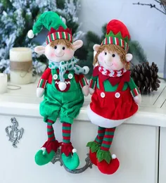 Weihnachtsdekorationen, Plüschpuppe, 48 cm, hängende Beine, sitzende Puppen, Ornament, Kindergeschenk, Neujahrsdekorationen, C671752909