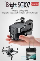 SG107 4K 더블 카메라 WiFi FPV 초보자 드론 키드 장난감 장난감 광학 흐름 위치 고도 지능적 팔로어 제스처 테이크 5853265