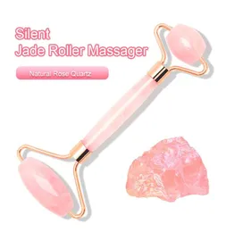 Jade Roller Rose Quartz Yüz Roller Masajı Yüz Masaj Masajı Buz Kaldırma Yüz Roler Yap Twarzy Vücut Boyun Baş Masajer6737026