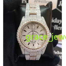 D Color Vvs Premium Handmade Personalizado Aço Inoxidável Hip Hop Moissanite Full Iced Out Diamond Watch Fabricante Exportação na Índia