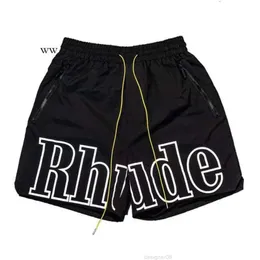 Rhude Shorts Designer Shorts Summer Swim Shorts Casual Mens Shorts Black Beach Pants Men Street Drawstring Tighness Loose Shorts Mens Shorts Rhude 7345