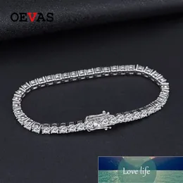 OEVAS 100% стерлингового серебра 925 пробы, муассанит, драгоценный камень, браслет, очаровательный свадебный браслет, ювелирные изделия, цельное падение Fact221I