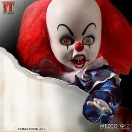 Аниме Манга Оригинальные куклы Mezco Living Dead / IT Pennywise Фигурка Deluxe Edition Модель Игрушки Подарок На складе YQ240315