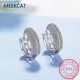 Urok 3cttw D Color Moissanite Huggie Hoop Kolczyki 925 Srebrny Srebrny Luksusowy kolczyki dla Womenl2403