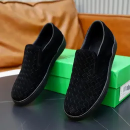 Мужские тканые кожаные кроссовки с верхним дизайном Intrecciato, мокасины без шнуровки, комфортная оксфордская обувь на резиновой подошве, прогулочная обувь оптом EU38-46