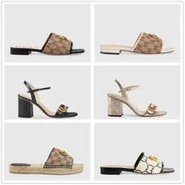 Designer-Slides Damen-Hausschuhe Schuhe Sandalen Neue elektrisch bestickte flache Hausschuhe Stoff importiert