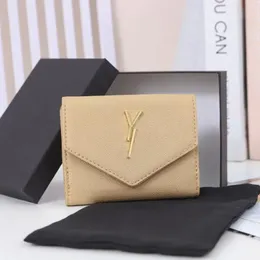 Mulheres Designer Carteiras Luxurys Envelope Moeda Bolsa Moda Metal Carta Marca Titulares de Cartão Curto 16 Cores Mulher de Alta Qualidade Pequeno Saco de Embreagem Sem Caixa