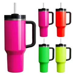 2024 New Neon Spring Colors Tumblers -40oz Travel Mugs再利用可能なタンブラーパーティー、除草、毎日使用-4種類の色lg44