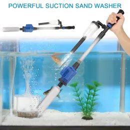 Tools Aquarium Siphon Operated Cleaner US Plug Fish Tank Sand Washer Vacuum Gravel Water Changer Electric Siphon Filter