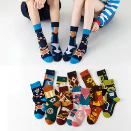 Women Socks Illustration Trend Medium Tube Couple High Top European and American Fashion Street