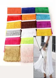 Şerit 10 yardslot 30 cm polyester püskül fringe şifreleme çift iplikli latin elbise perdesi diy kumaş erişim 8682052