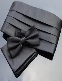 Wedding Mens Cummerbund Sets Pocket Square hanky Bowties Tuxedo Formal Noeud Papillon Sash Wide Belts Ceremonial Belt6798275