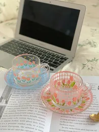 Kubki Tulip Water Cup Glass Domowe danie dla kawy popołudniowa herbata kuchnia praktyczna produkt naczynia picia słodkie proste